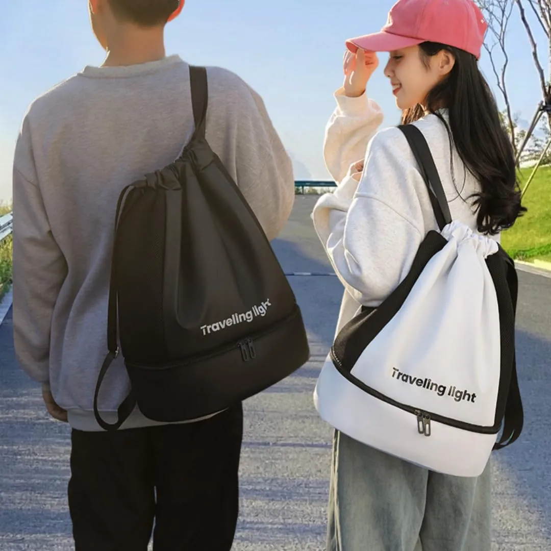 Travel Hiking Daypack, Portable Water-Resistant Clothes Shoes Compartment Gym Bag Swim Bag Sports Pack (Grey)