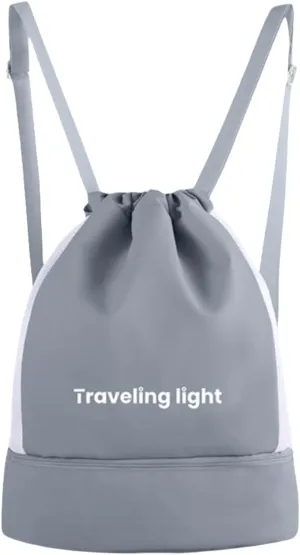 Travel Hiking Daypack, Portable Water-Resistant Clothes Shoes Compartment Gym Bag Swim Bag Sports Pack (Grey)