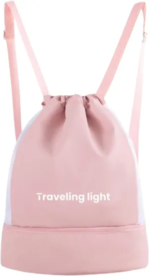 Travel Hiking Daypack, Portable Water-Resistant Clothes Shoes Compartment Gym Bag Swim Bag Sports Pack (Pink)
