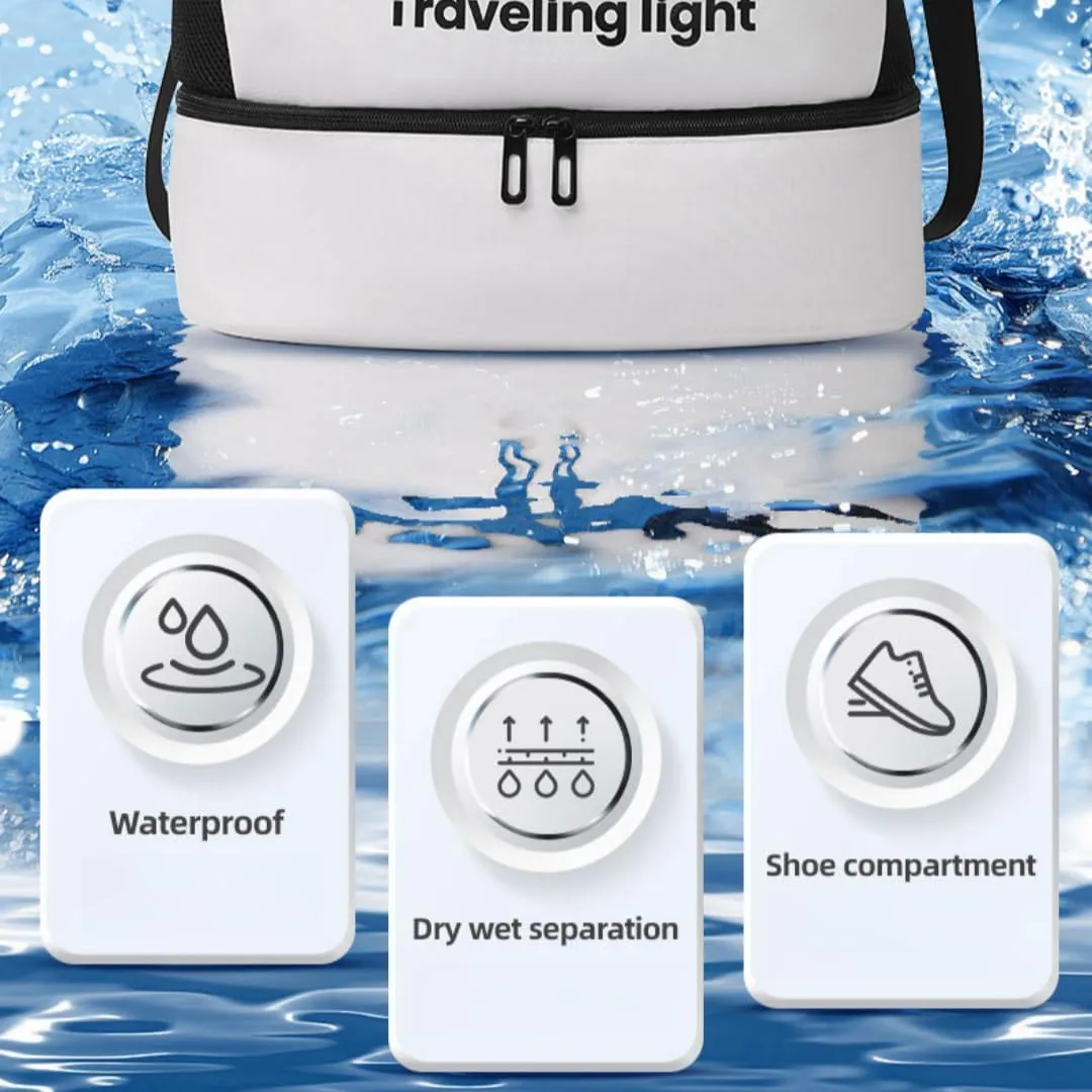Travel Hiking Daypack, Portable Water-Resistant Clothes Shoes Compartment Gym Bag Swim Bag Sports Pack (Pink)