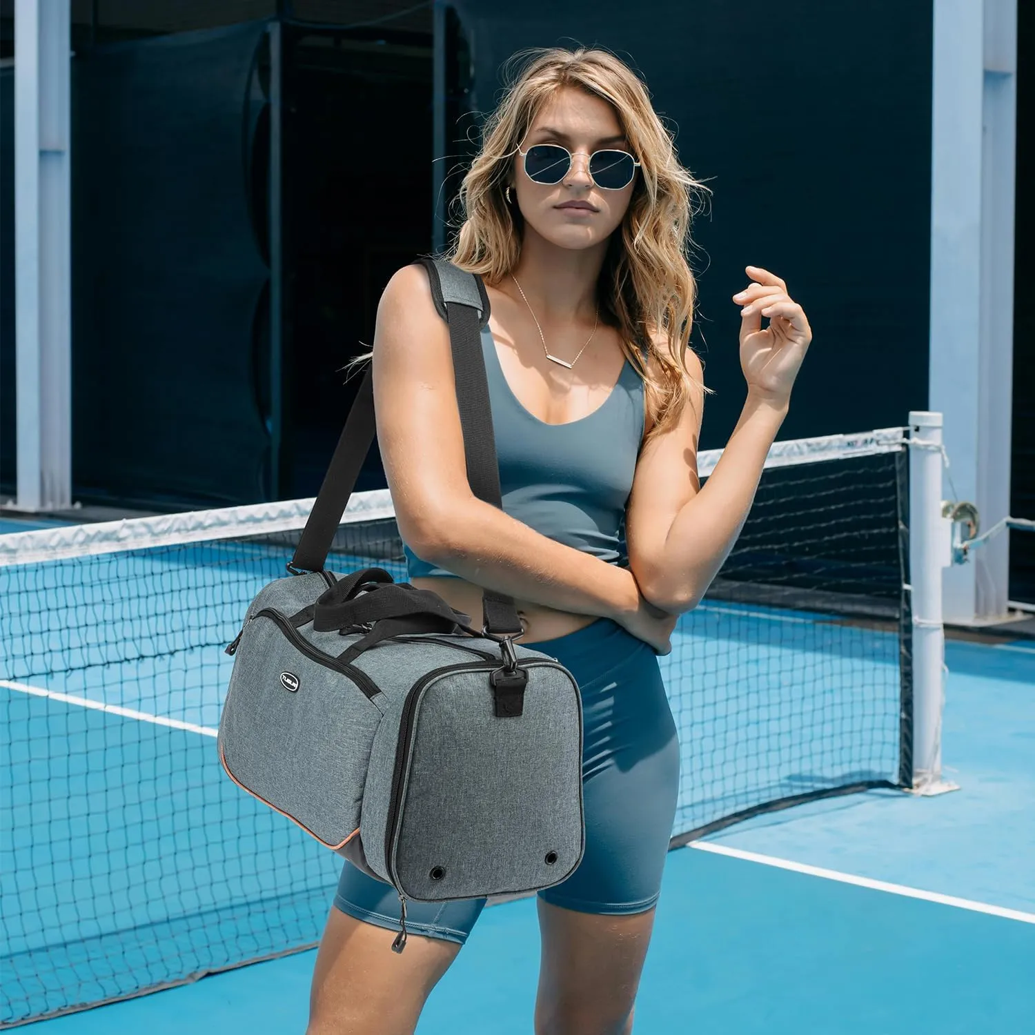 TUGUAN Small Gym Bag for Men with Shoes Compartment & Wet Pocket Travel Duffle Bag Duffel Bag Sports Gym Tote Workout Bag, Grey, gym bag 19*9.5*10 inches, Gym Bags With Wet Pocket & Shoes Compartment