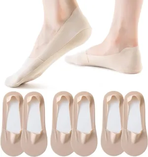 VFM 6/8 Pairs Women's No Show Ultra Low Cut Liner Socks - Ice Feeling, Non-Slip, Invisible, Thin