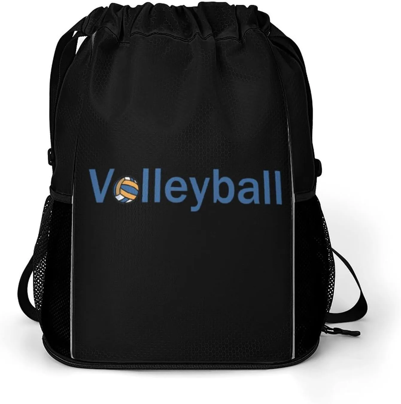 Volleyball Balls Drawstring Backpack String Bag Sports Gym Sackpack with Side Pocket Shoes Compartment