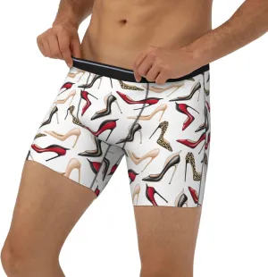 VOSERY high-heeled shoes cute print Mens Underwear Boxer Briefs, Soft Breathable Extended Length Boxers Briefs for Men