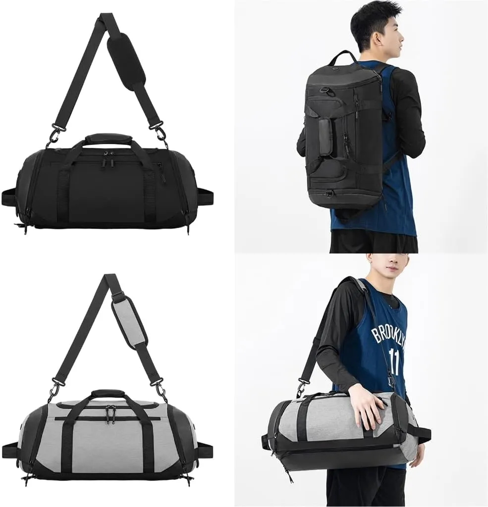 Watertight Gym Bag with Shoes Compartment Travel Duffels Bag with Shoulder Strap