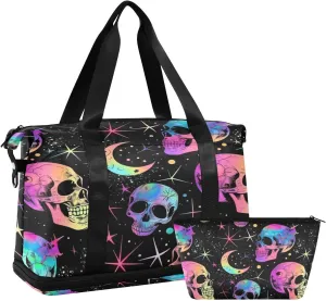 Weekender Bag for Women, Gym Bag Sports Duffle Bag Travel Tote Bag with Toiletry Bag Shoes Compartment