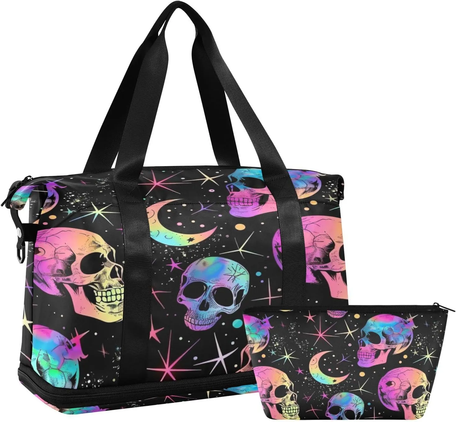 Weekender Bag for Women, Gym Bag Sports Duffle Bag Travel Tote Bag with Toiletry Bag Shoes Compartment