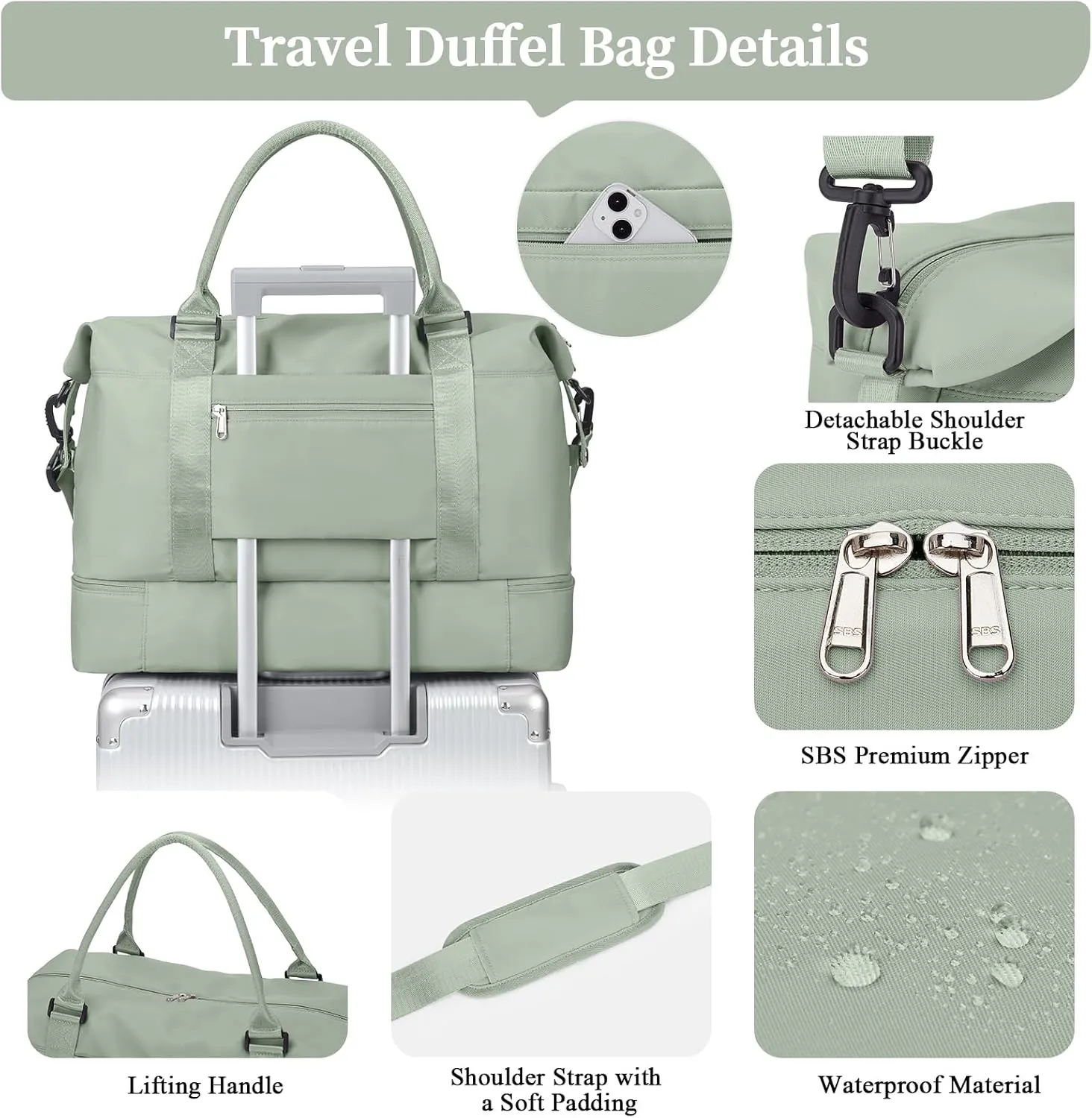 Weekender Bags for Women,Personal Item Travel Bag with Shoes Compartment,Overnight Travel Duffel Bag with Toiletry Bag