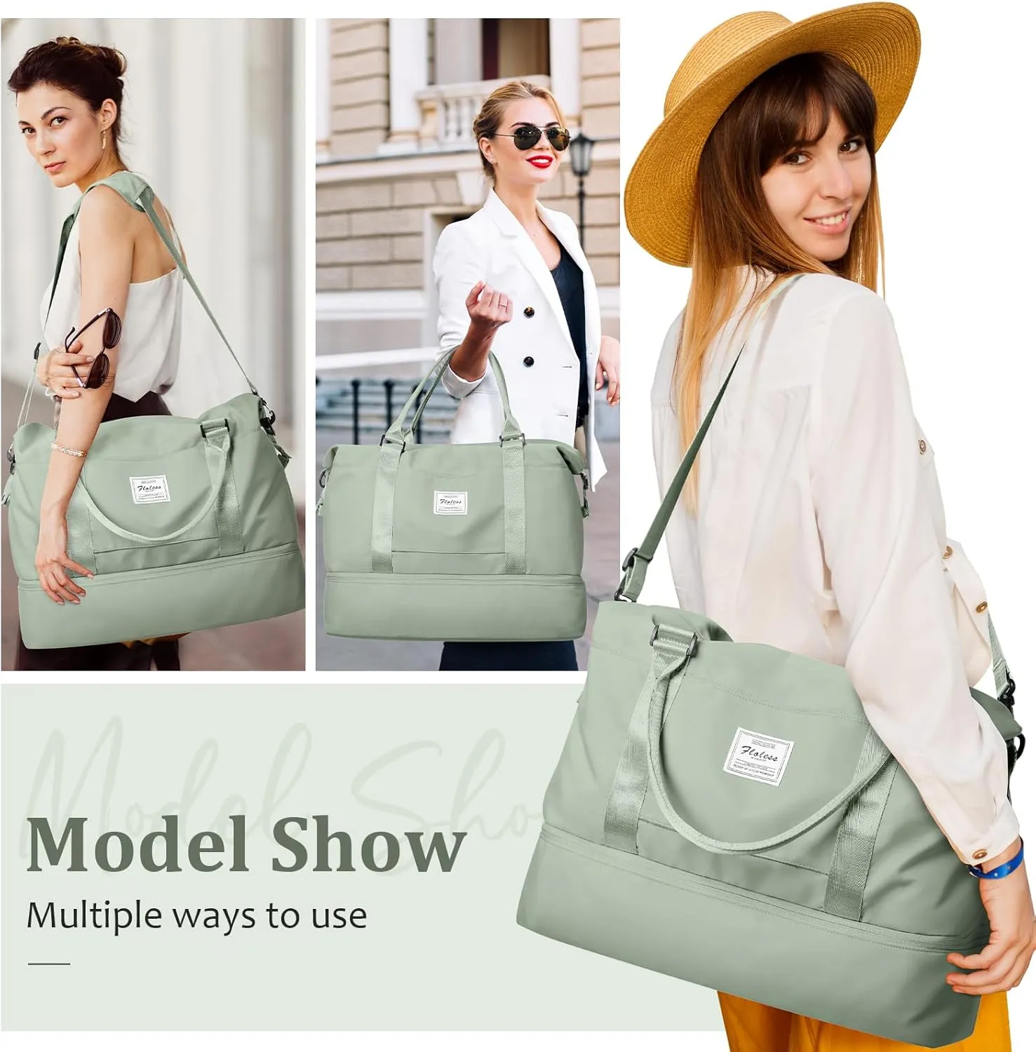 Weekender Bags for Women,Personal Item Travel Bag with Shoes Compartment,Overnight Travel Duffel Bag with Toiletry Bag