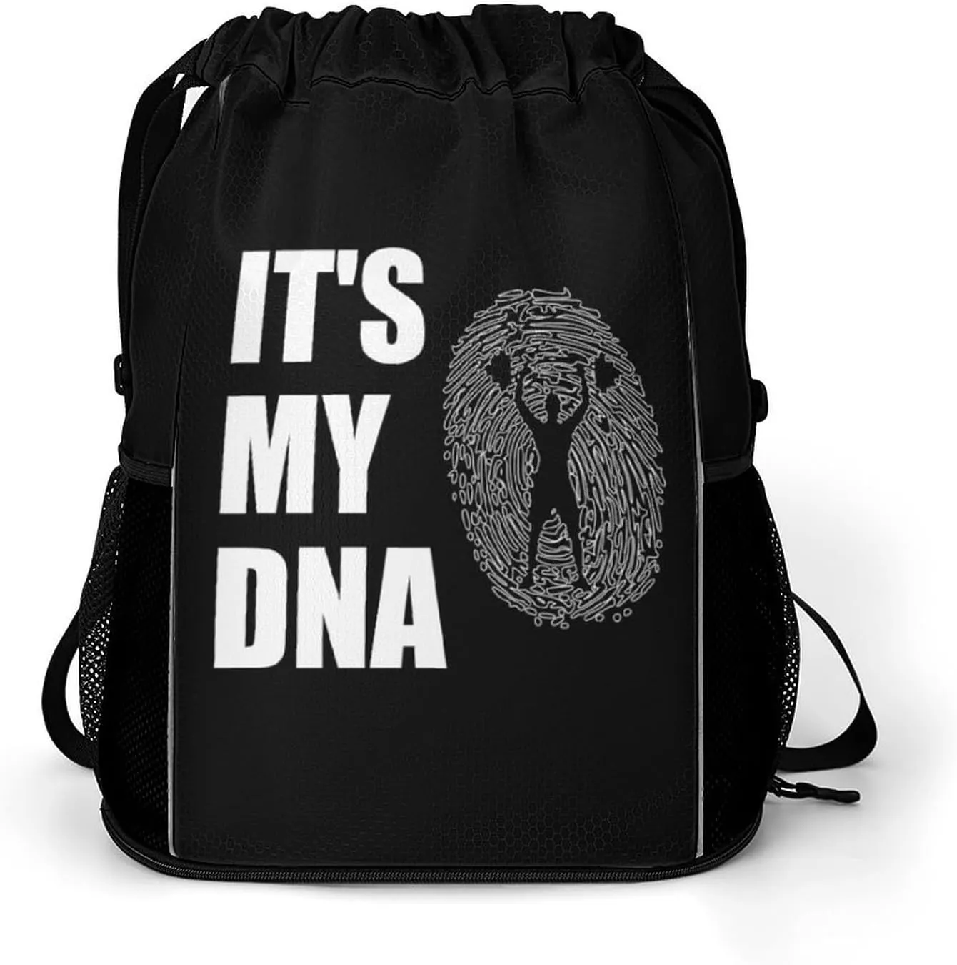 Weightlifting It'S My Dna Weightlifter Drawstring Backpack String Bag Sports Gym Sackpack with Side Pocket Shoes Compartment