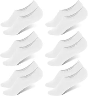 WHISPER DEER No Show Low Cut Socks Men - Invisible Casual Cotton Loafer Socks With Non-Slip Grip (3/6/12 Packs)