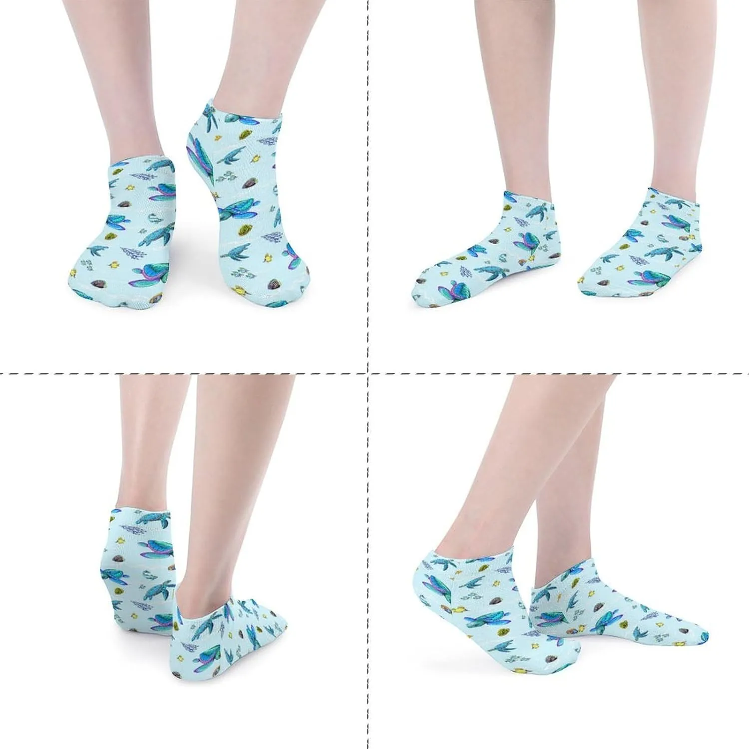 Women Low Ankle Ankle Athletic Socks, 5 Pairs No-Show Socks, Novelty Casual Ladies No-Show Socks for Daily Wear