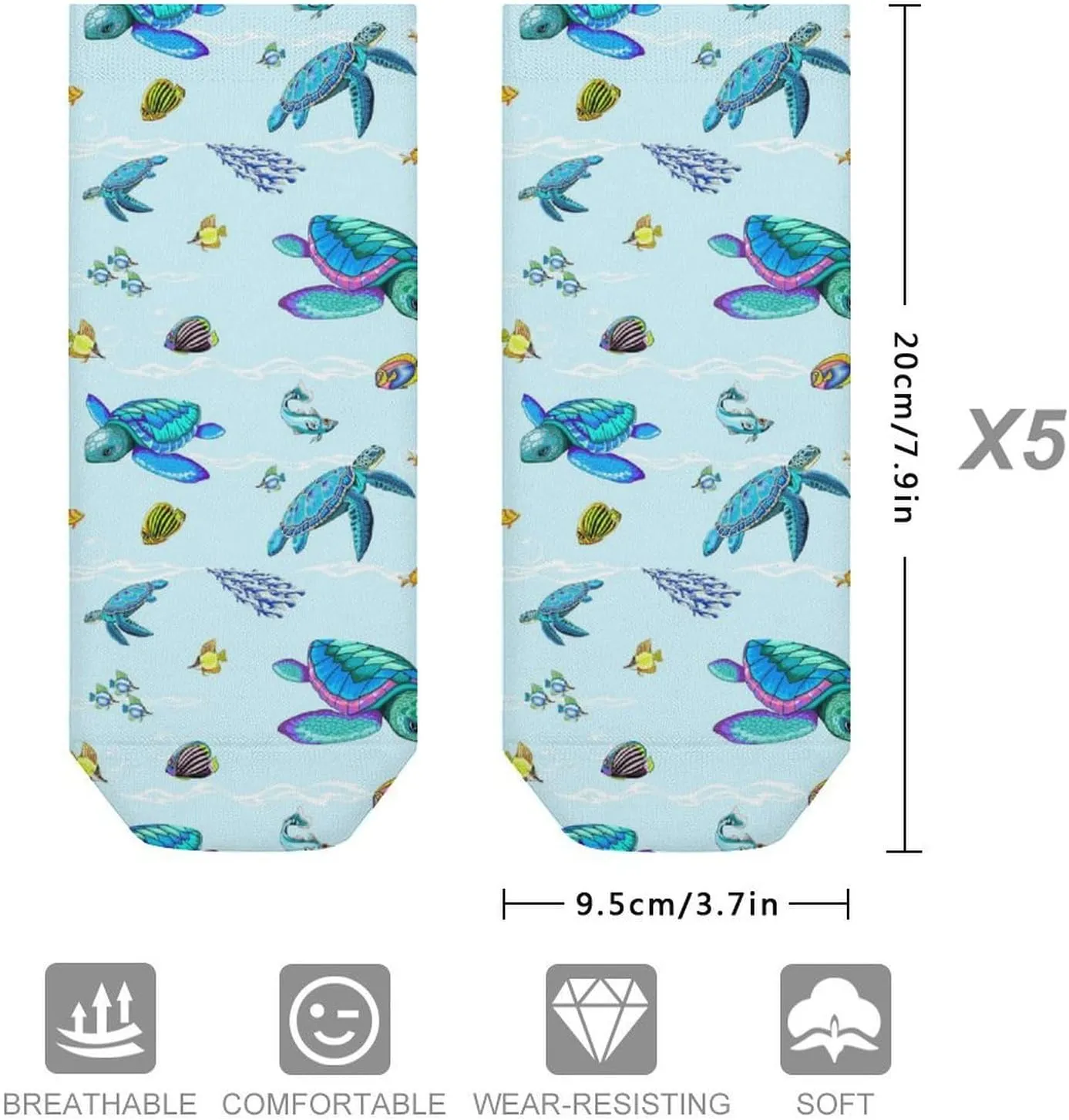 Women Low Ankle Ankle Athletic Socks, 5 Pairs No-Show Socks, Novelty Casual Ladies No-Show Socks for Daily Wear