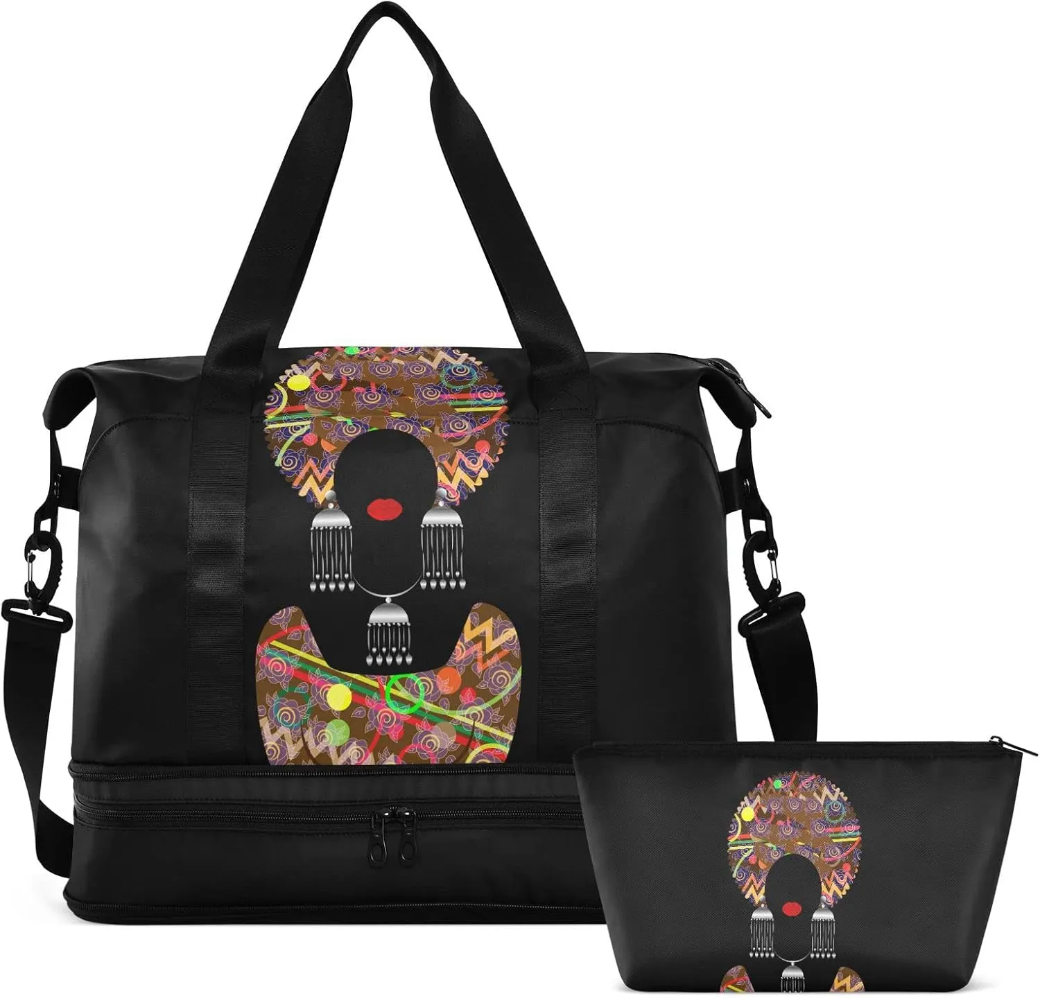 Women's Weekender Duffle Bag for Travel and Gym with Toiletry and Shoes Compartment