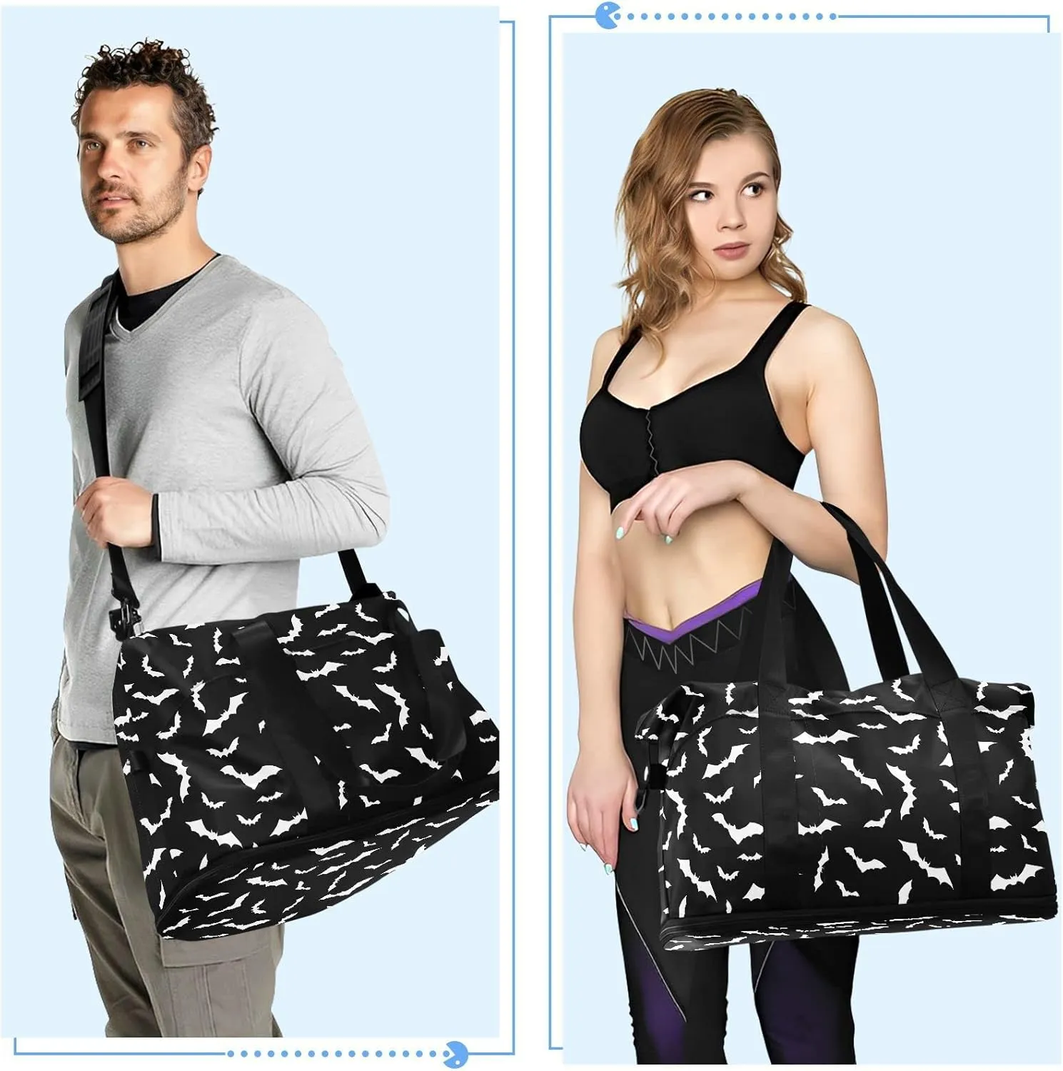 Women's Weekender Duffle Bag for Travel and Gym with Toiletry and Shoes Compartment