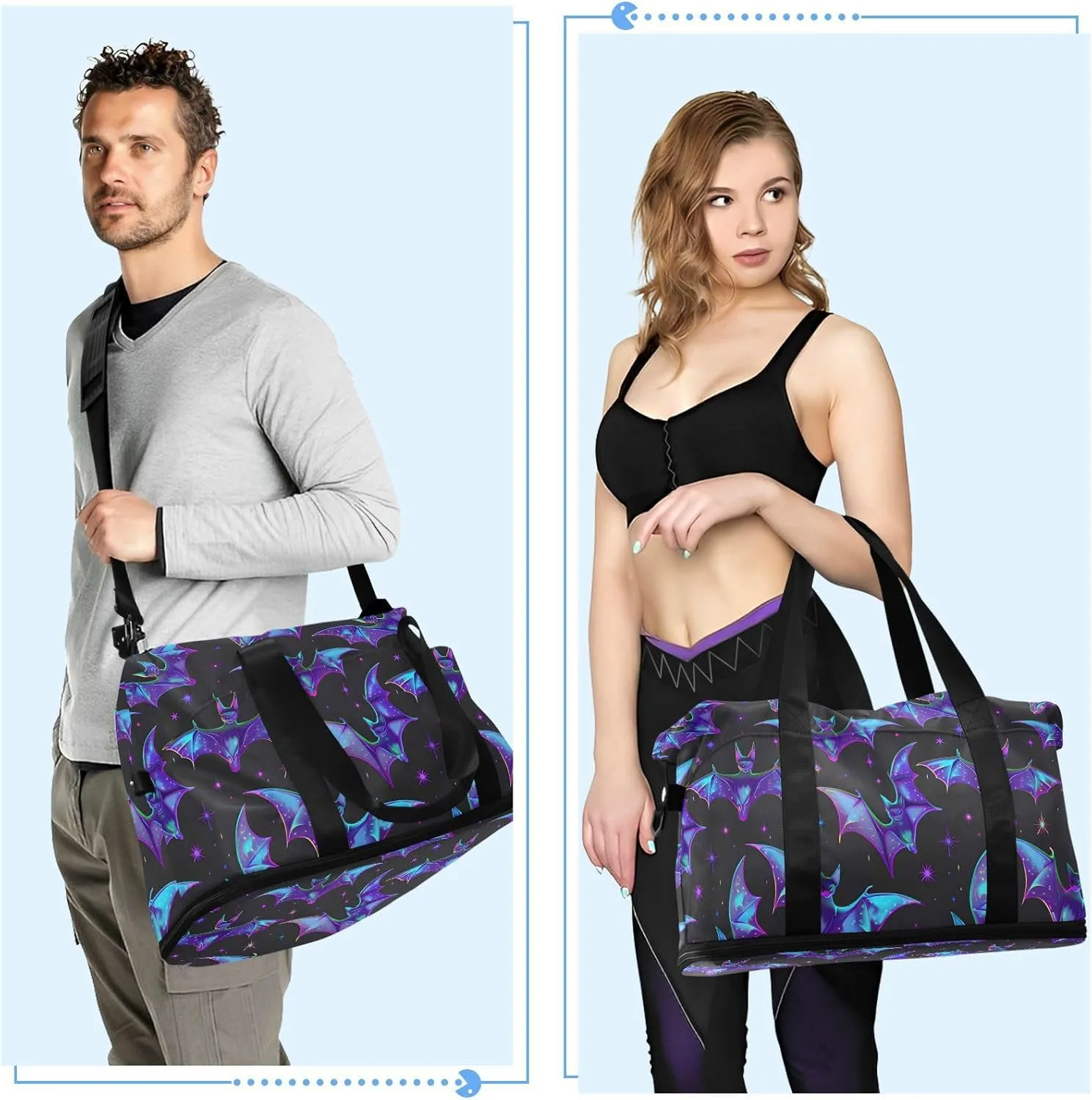 Women's Weekender Duffle Bag for Travel and Gym with Toiletry and Shoes Compartment