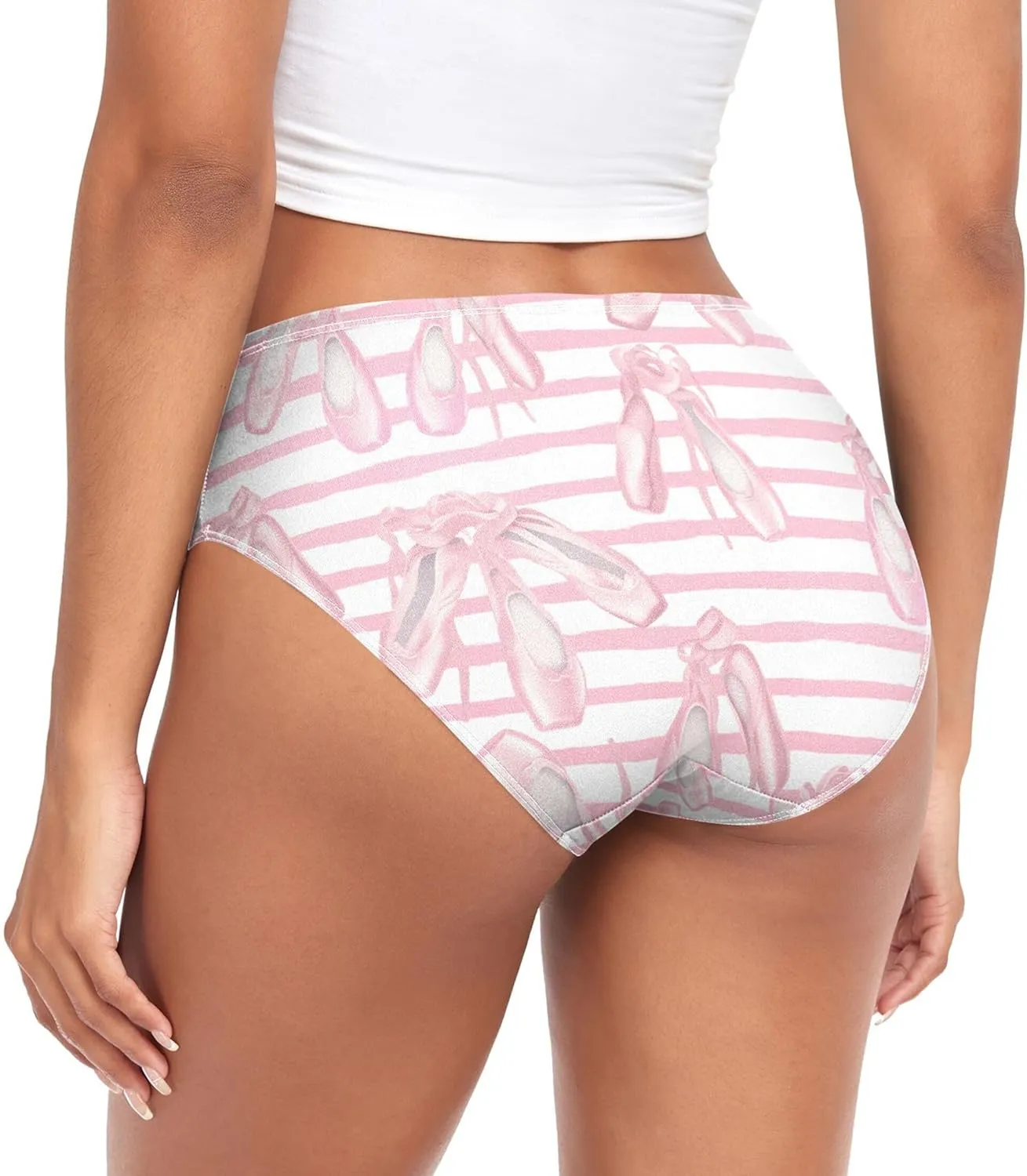 xigua Ballet Shoes Women Underwear No Show, Breathable Stretch Cotton Underwear, Comfortable Panties for Lady