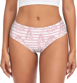 xigua Ballet Shoes Women Underwear No Show, Breathable Stretch Cotton Underwear, Comfortable Panties for Lady