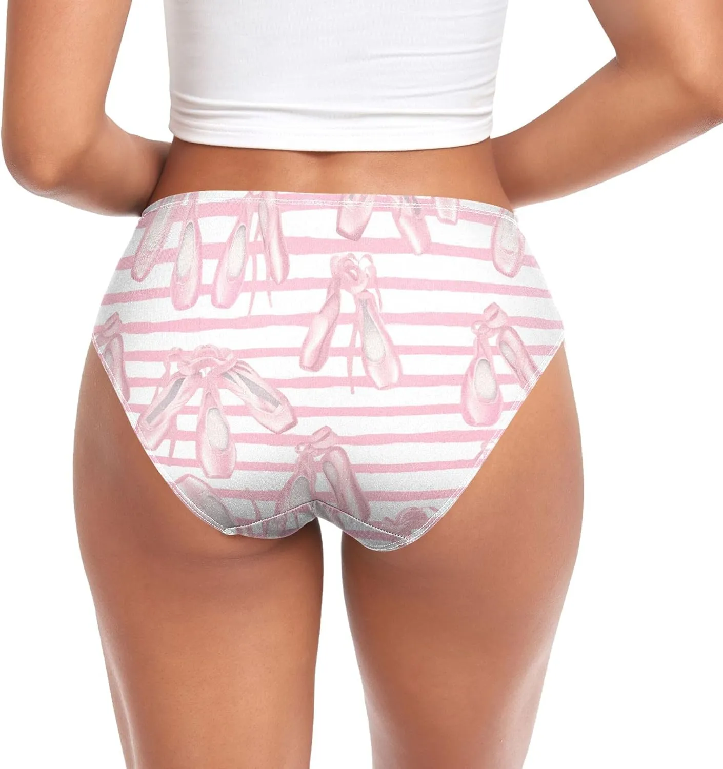 xigua Ballet Shoes Women Underwear No Show, Breathable Stretch Cotton Underwear, Comfortable Panties for Lady