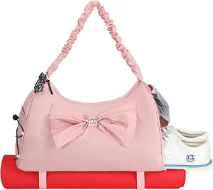 Yoga Bag with Shoes Compartment,Women Single-Shoulder Bag Butterfly Wet Dry Storage Pockets & Adjustable Yoga Mat Holder