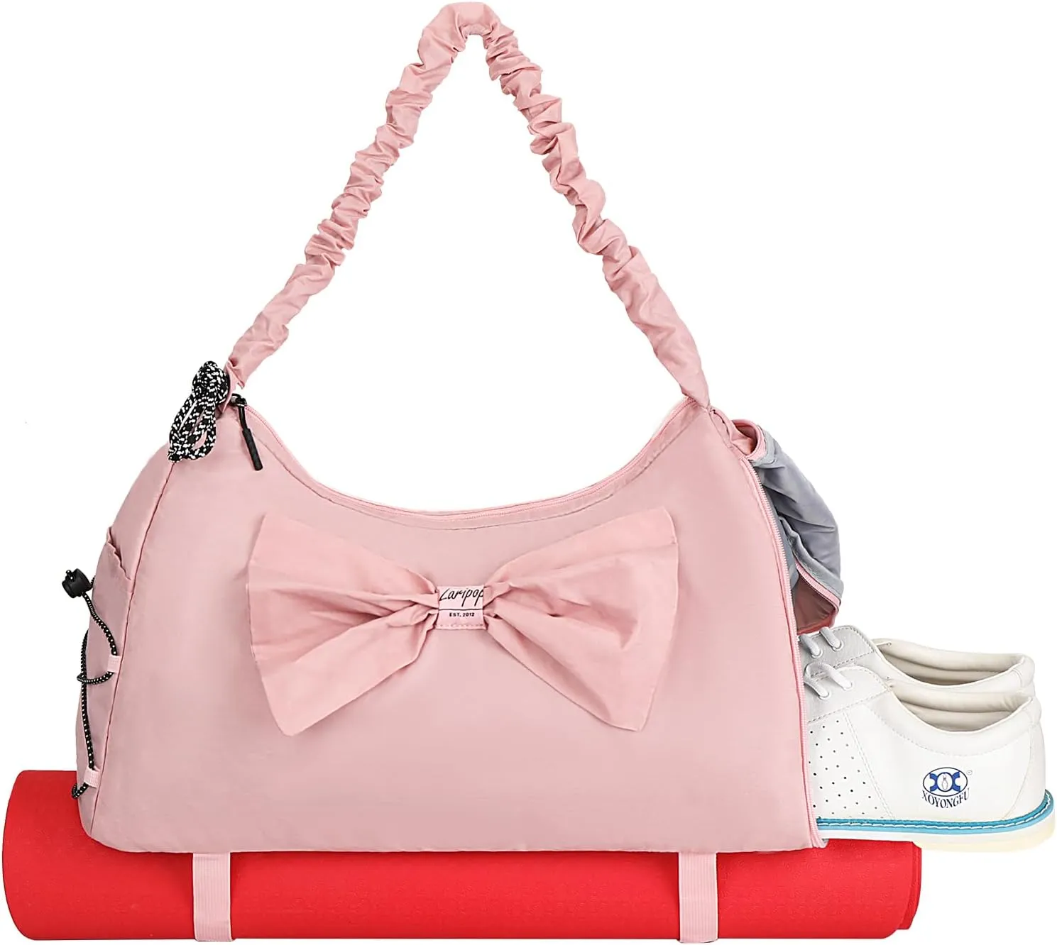 Yoga Bag with Shoes Compartment,Women Single-Shoulder Bag Butterfly Wet Dry Storage Pockets & Adjustable Yoga Mat Holder