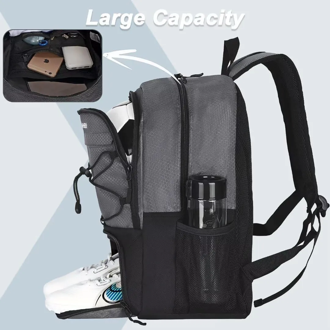 Youth Soccer Backpack - Soccer Bag with Shoes and Ball Compartment Sports Bag for Basketball Volleyball Football