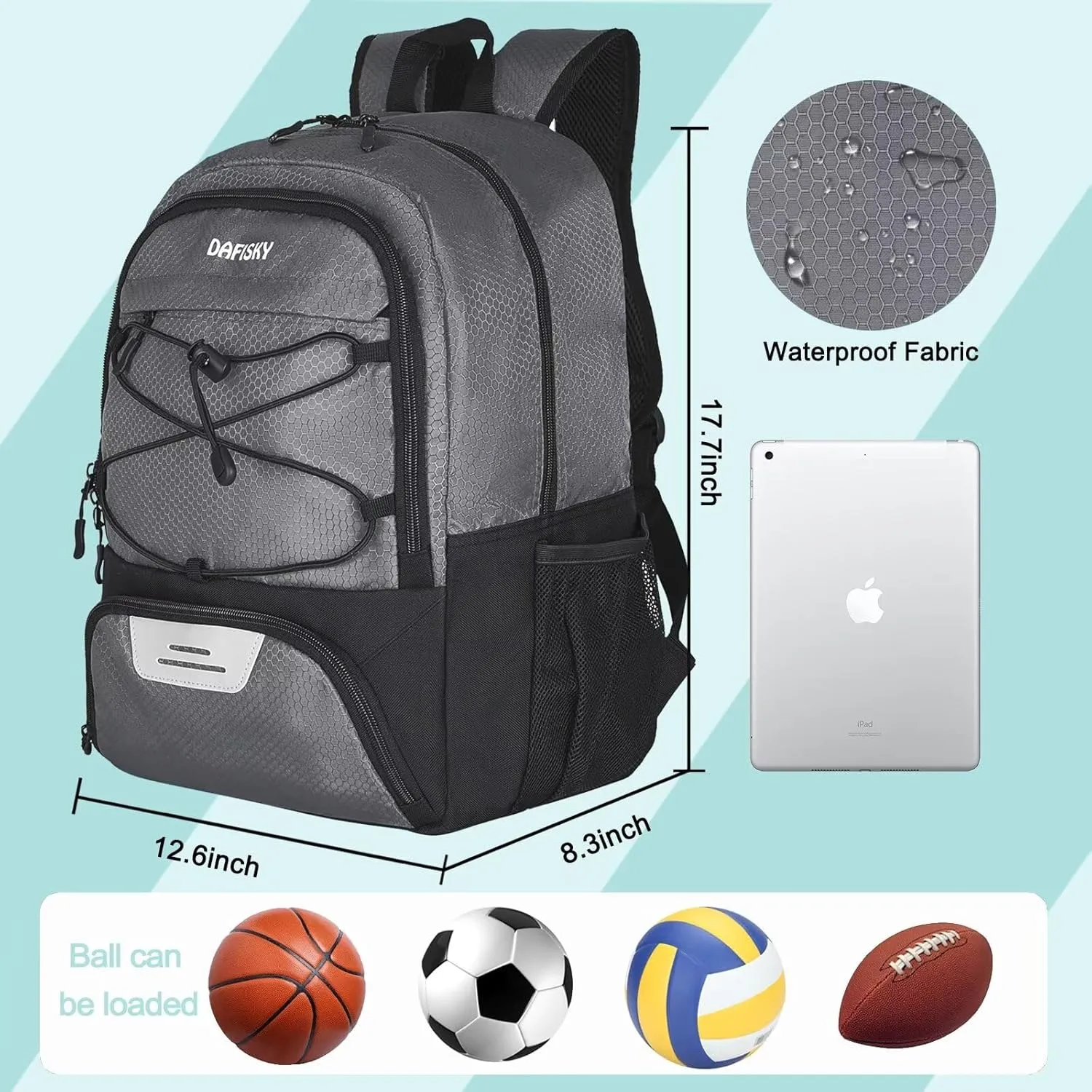 Youth Soccer Backpack - Soccer Bag with Shoes and Ball Compartment Sports Bag for Basketball Volleyball Football