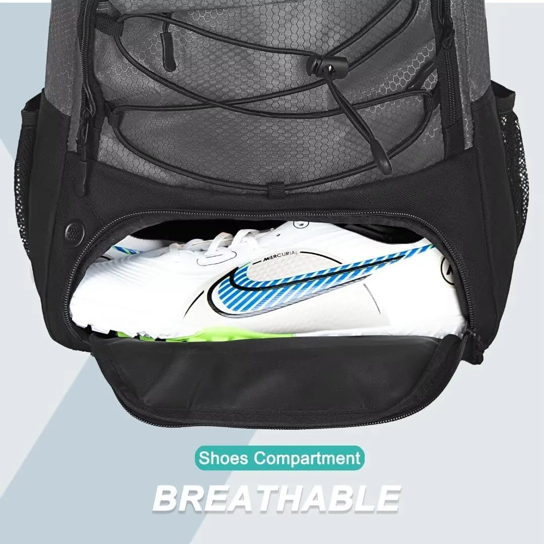Youth Soccer Backpack - Soccer Bag with Shoes and Ball Compartment Sports Bag for Basketball Volleyball Football